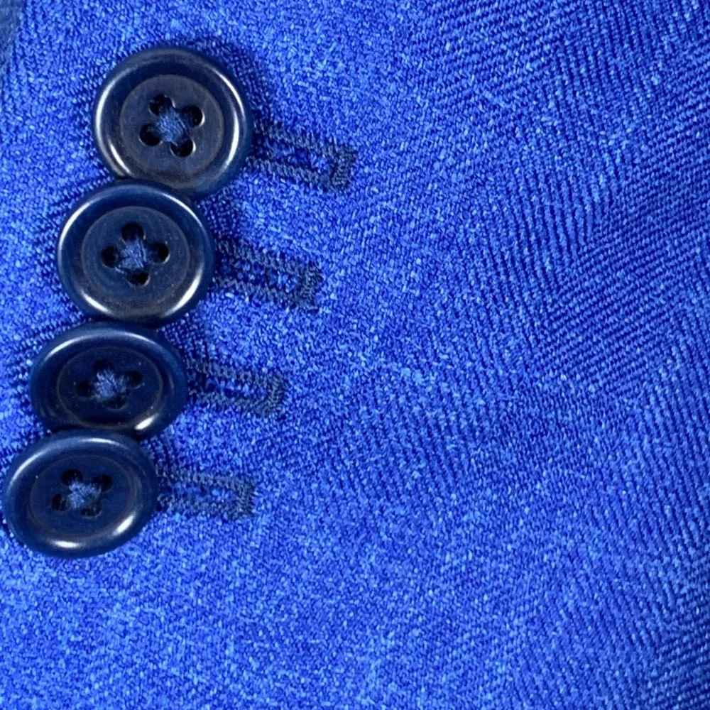Loro Piana Suit Men 46R Blue Summertime Linen Silk 34x28 Double Breasted 2 Piece - Picture 2 of 16